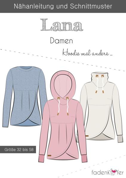 Fadenkäfer Papierschnittmuster Hoodie Lana Damen